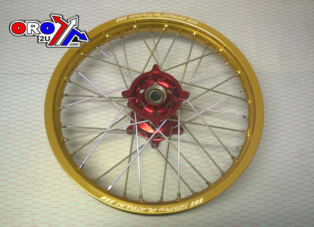 19x1.85 WHEEL HON GD GLOSS/RED, MX-9012 GOLD RIM, RED HUB, SP01203820299 GLOSS RIM