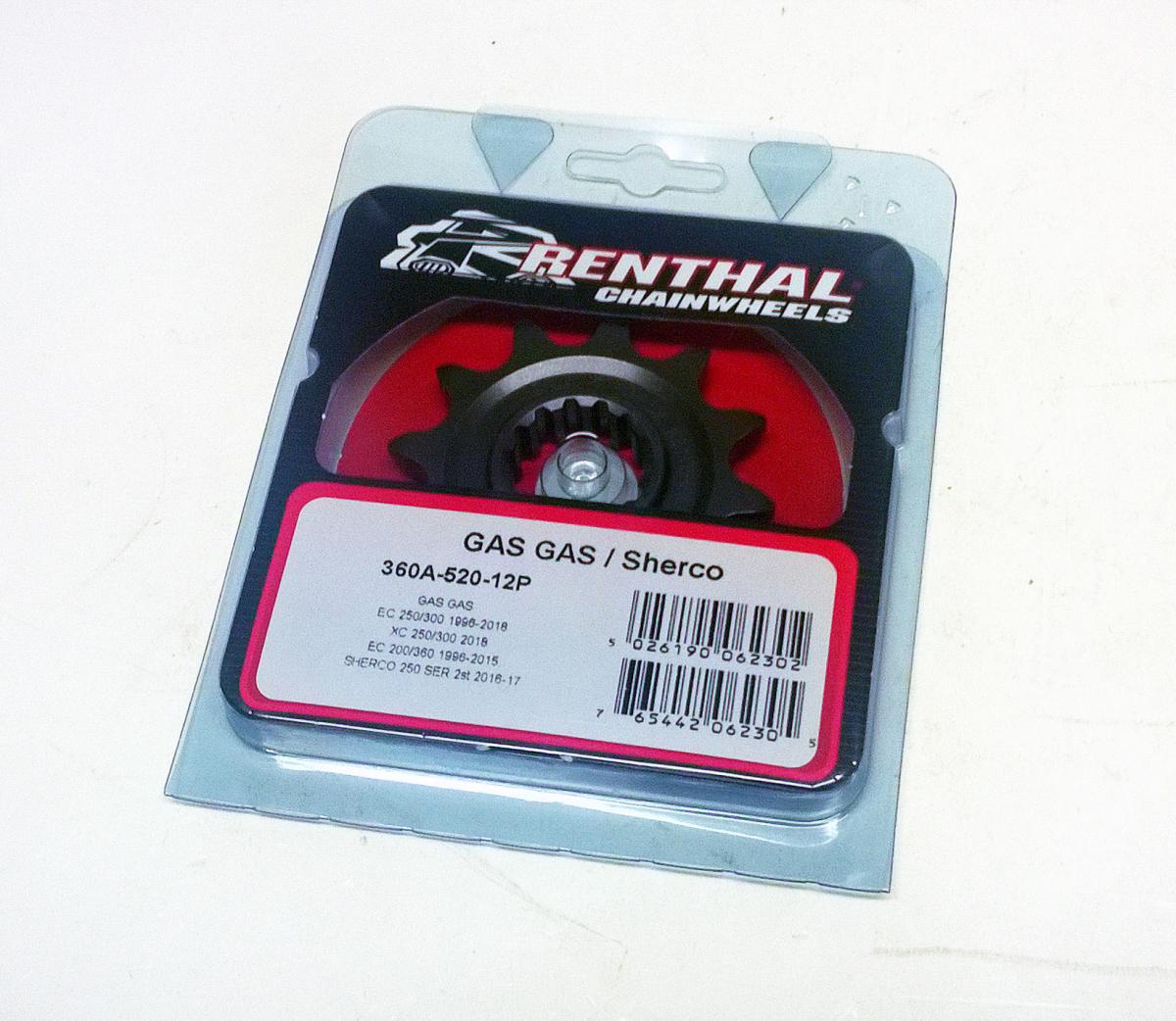 FRONT SPROCKET RENTHAL 360A, GAS GAS 360A-520-12P