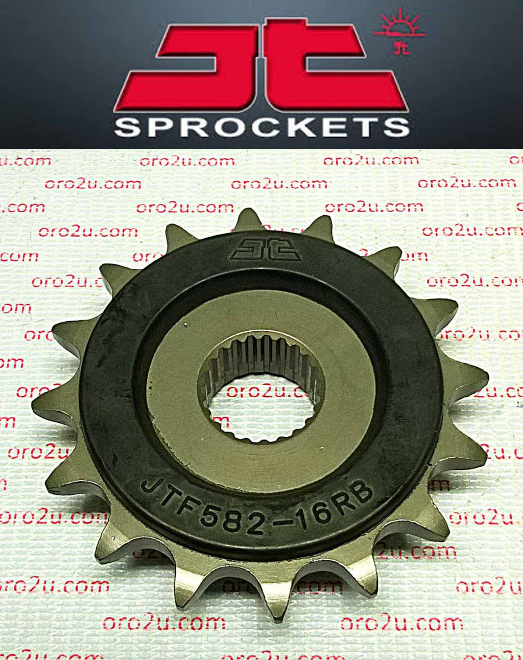FRONT SPROCKET JTF582.16RB JT, OE Rubber Cushioned