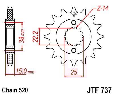 FRONT SPROCKET JTF737.15 JT