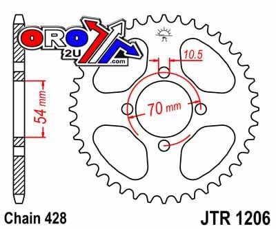 REAR SPROCKET JTR1206.44 STEEL