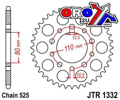 REAR SPROCKET JTR1332.44 STEEL, HONDA ROAD