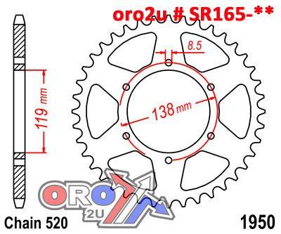 MINO REAR SPROCKET JTR1950 ALLOY, SR165-50.FMF