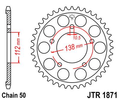 REAR SPROCKET JTR1871.48 JT, 530 Chain Conversion
