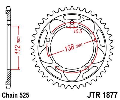 REAR SPROCKET JTR1877.41 JT