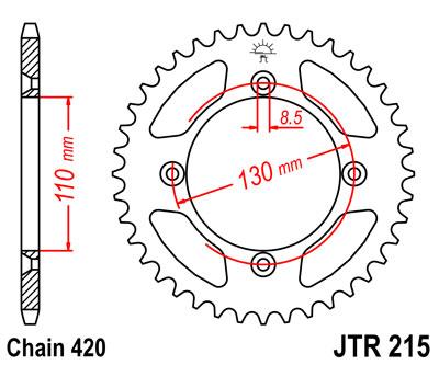 REAR SPROCKET STEEL JTR215.50 SILVER SR215-50