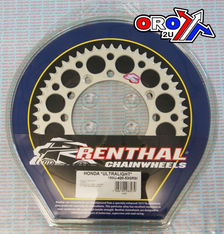 REAR SPROCKET ALLOY RENTHAL, ULTRALITE 189U-420-53GRSI