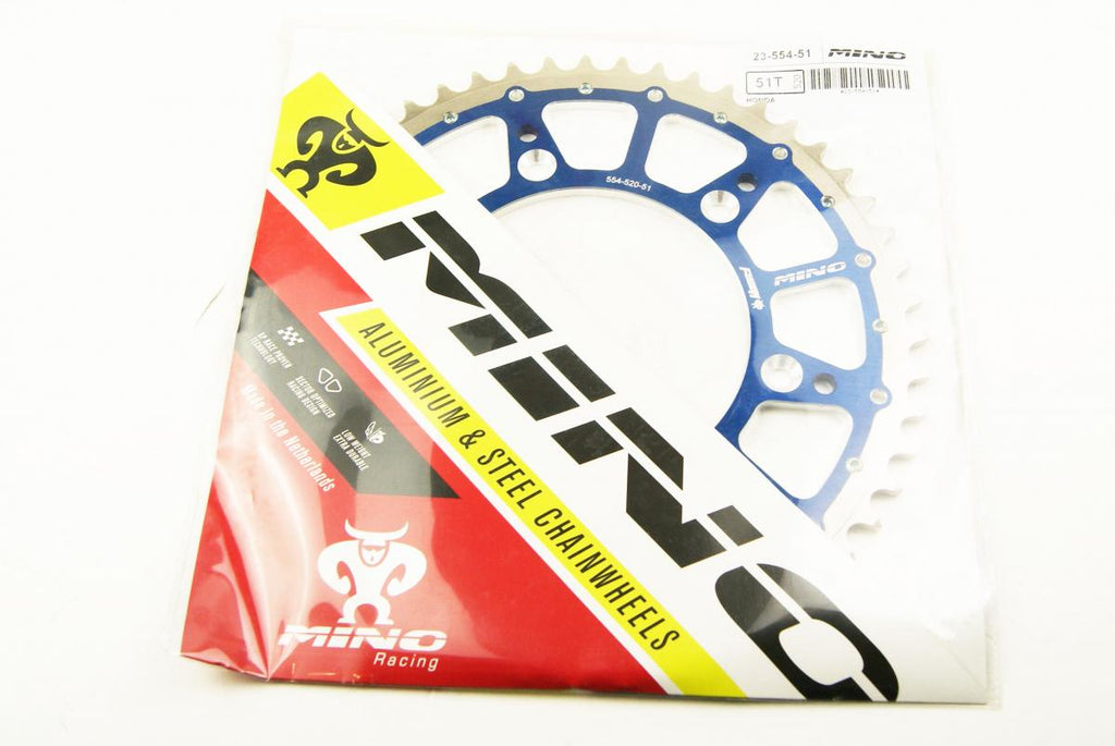 MINO REAR SPROCKET FUSION 2-RING, 23-554-51 BLUE STEEL/ALLOY