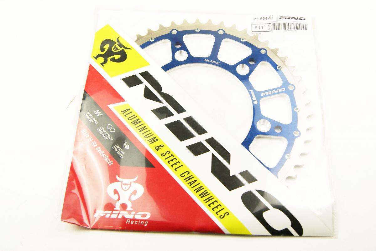 MINO REAR SPROCKET FUSION 2-RING, 23-554-51 BLUE STEEL/ALLOY