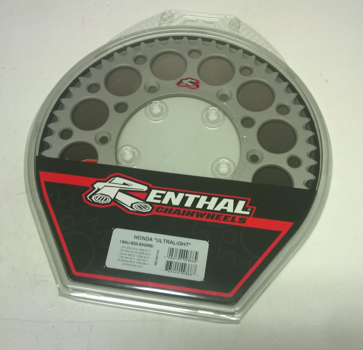 REAR SPROCKET ALLOY RENTHAL, ULTRALITE 154U-520-53GRSI