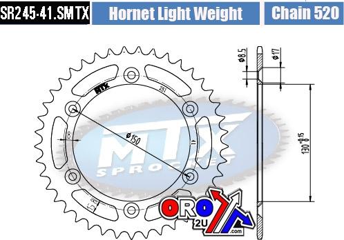 REAR SPROCKET STEEL HARD LIGHT 11H-428-41 JTR251 SR245-41
