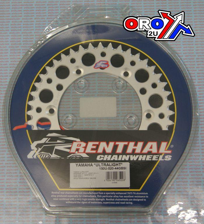 REAR SPROCKET ALLOY RENTHAL, ULTRALITE 150U-520-44-GBSI