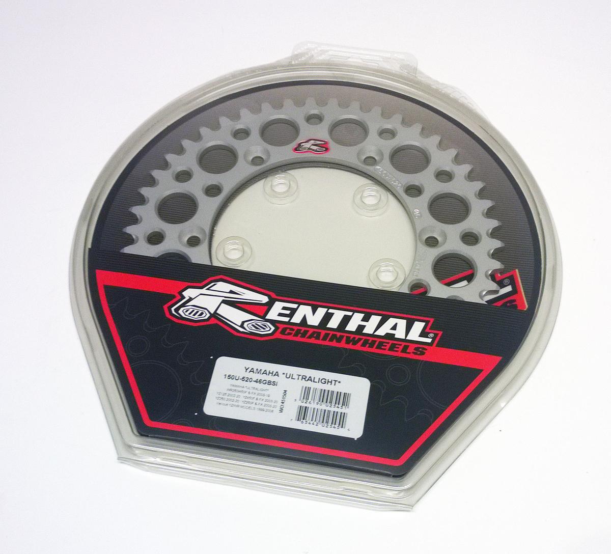 REAR SPROCKET ALLOY RENTHAL, ULTRALITE 150U-520-46GBSI SILVER