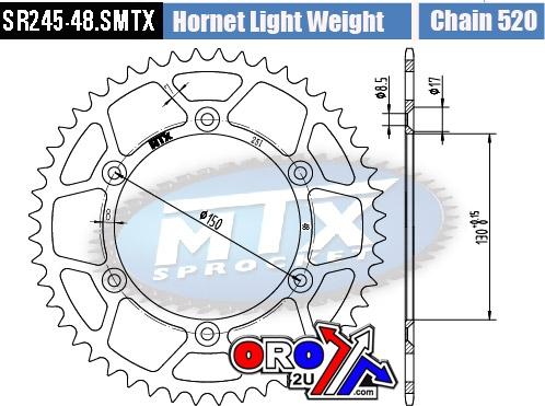 REAR SPROCKET STEEL HARD LIGHT 11H-428-48 SR245-48