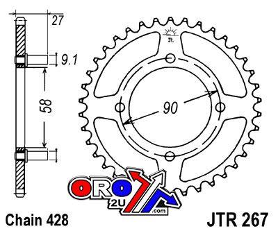 REAR SPROCKET JTR267.39 JT 428