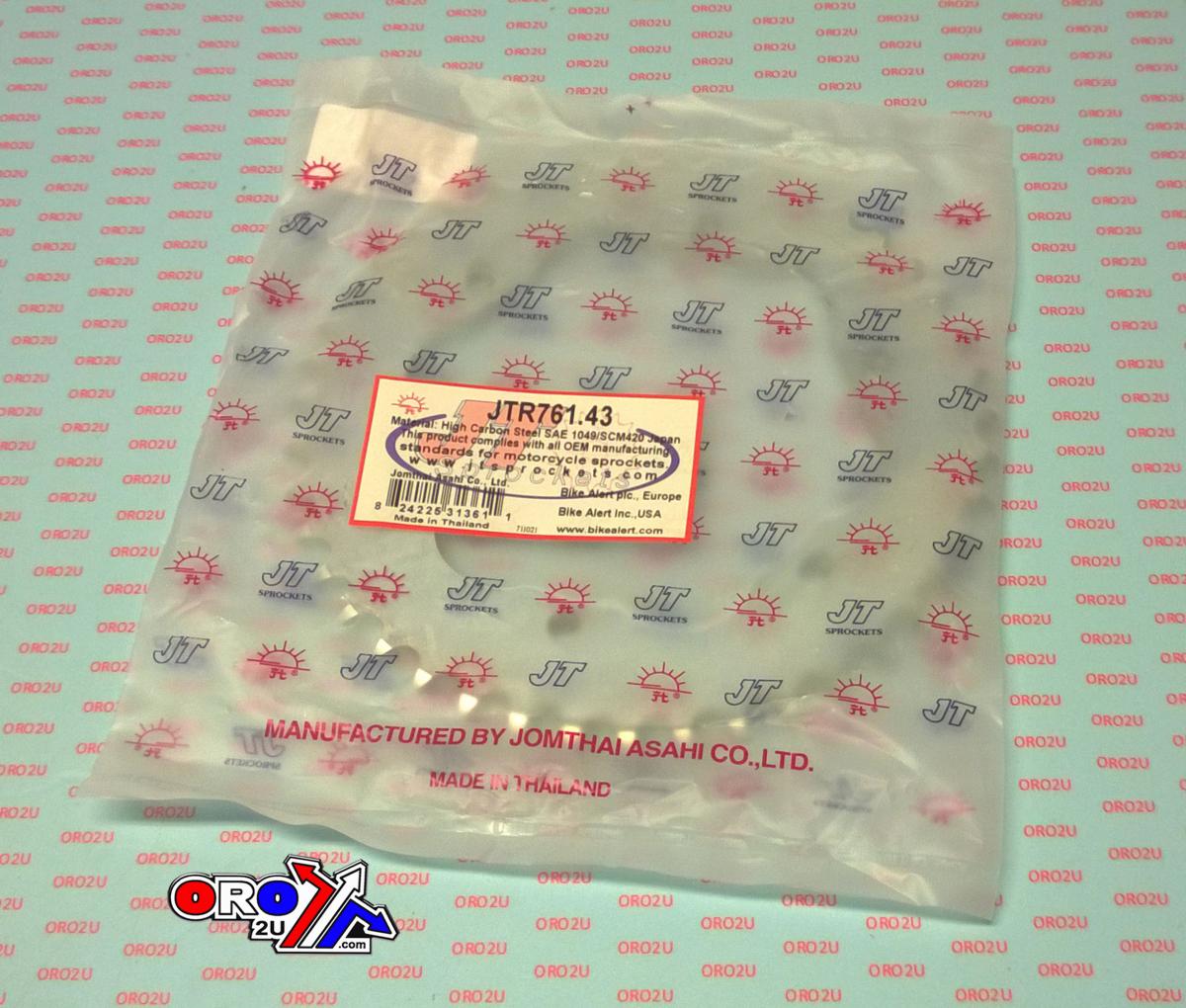 REAR SPROCKET STEEL JTR761.43, DUCATI ROAD CHAIN TYPE 525