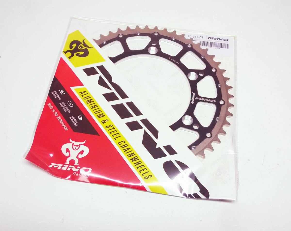 MINO REAR SPROCKET FUSION 2-RING, 23-316-520-51 BLACK STEEL/ALLOY