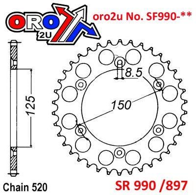 REAR SPROCKET STEEL HARD LIGHT SR808-47.S 11H-402-47
