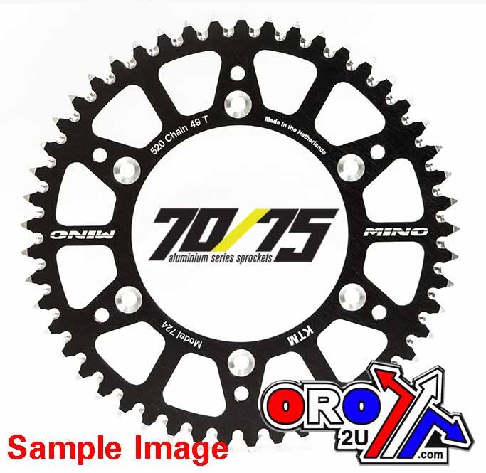 MINO REAR SPROCKET ALLOY BLACK, 25-423-520-52 BLACK JTR808