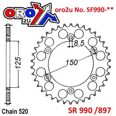 MINO REAR SPROCKET ALUM 990-45 BK, 25-724-520-45