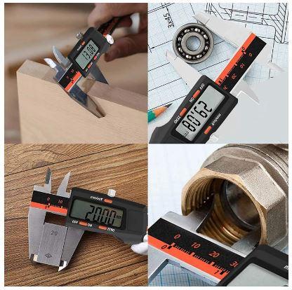 DIGITAL VERNIER CALIPER WITH LCD DISPLAY WITH INCH MM FRACTION CONVERSION 0.0005 ACCURACY