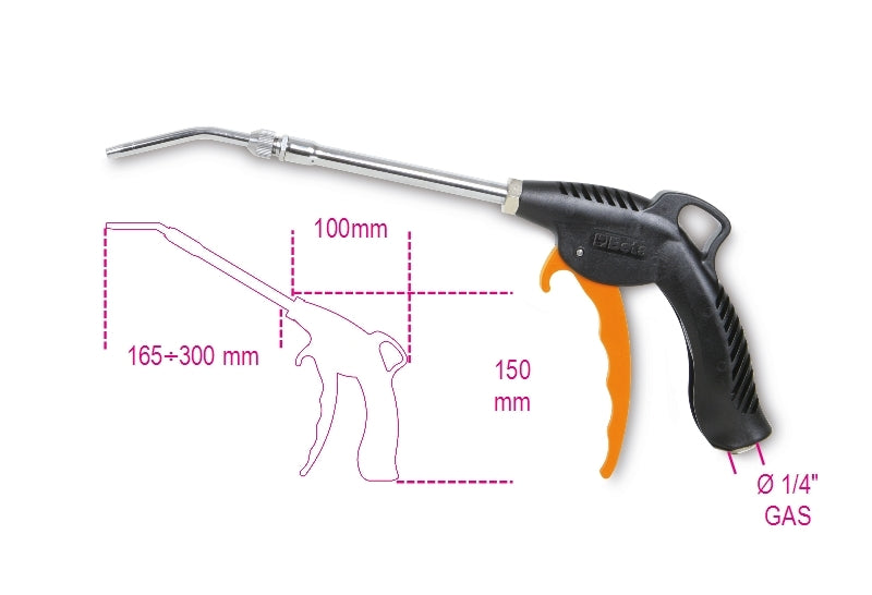Telescopic Progressive Blow Gun with Swivel Tube 165mm-300mm - Beta Tools 1949T