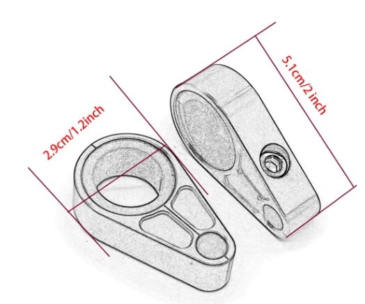 CABLE HOSE CLAMP SET RED ALUMINIUM 20-25mm PACK OF 2