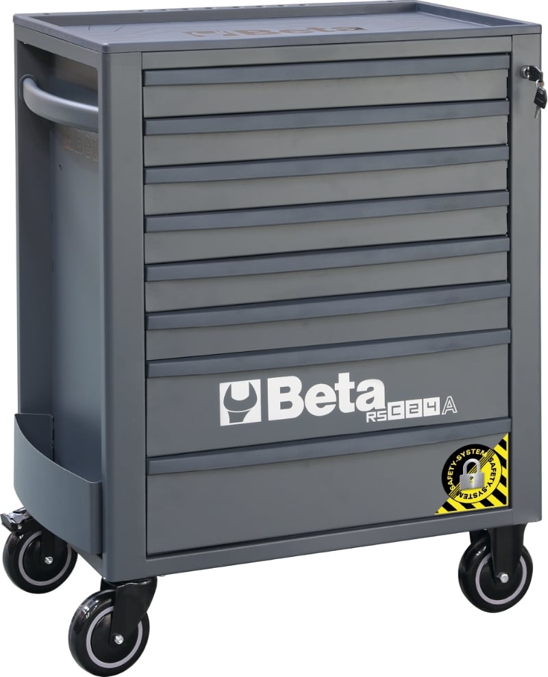 Mobile Roller Cab 8 Drawers Anti-Tilt System Reinforced Worktop 800kg Capacity - Beta Tools RSC24A/8-O