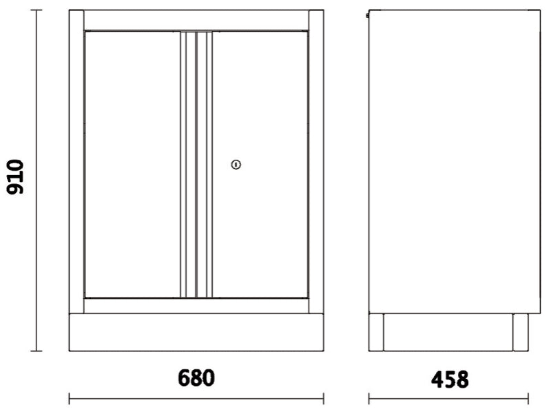 Fixed Two-Door Module with Adjustable Shelf for Workshop - BetaC45PRO C45PRO MA