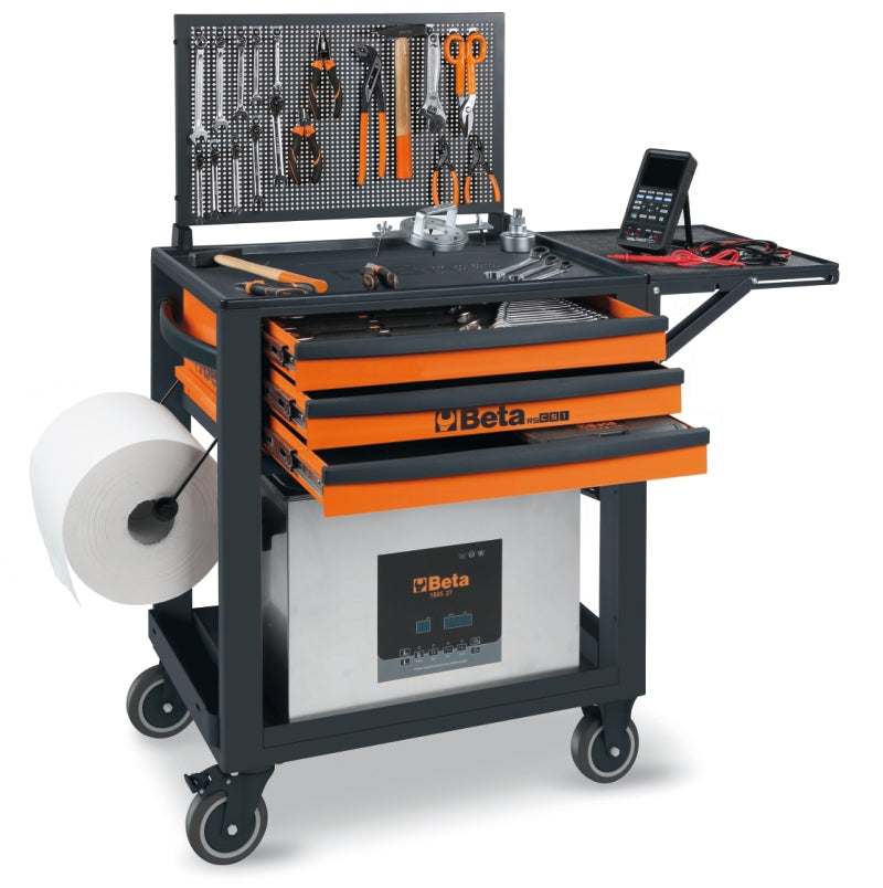 Service Tool Trolley with 3 Drawers, ABS Worktop, 4 Castors 125mm, 400kg Load Capacity - Beta Tools RSC51-FO