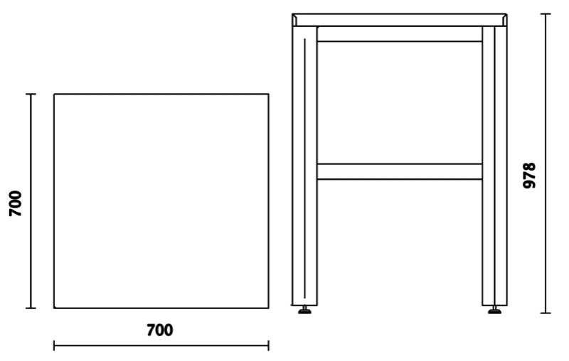 Corner Worktop, 700x700mm, PVC Coated, Hydrocarbon Resistant - BetaRSC55 C55KAI-G