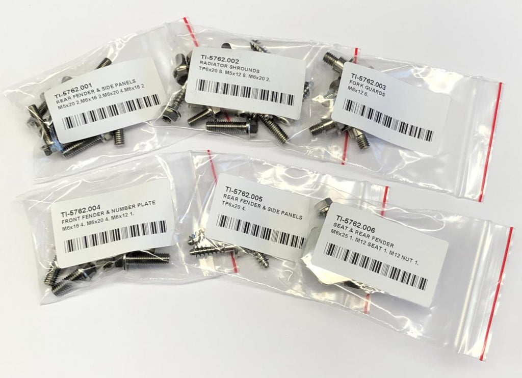 TITANIUM PLASTIC BOLT KIT KTM, HARDWARE FITMENT REF: KTM-PFK1, KTM-0306SX0507XC KTM-0407EXC KTM-0710SX0810XC KTM-0810EXC KTM-112SXC12EXC