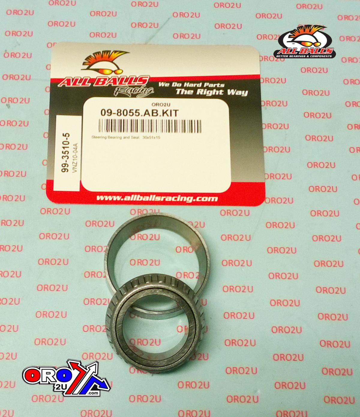 BEARING TAPER & SEAL KIT, ALLBALLS 99-3510-5 4T-CR-0627, 30x51x15