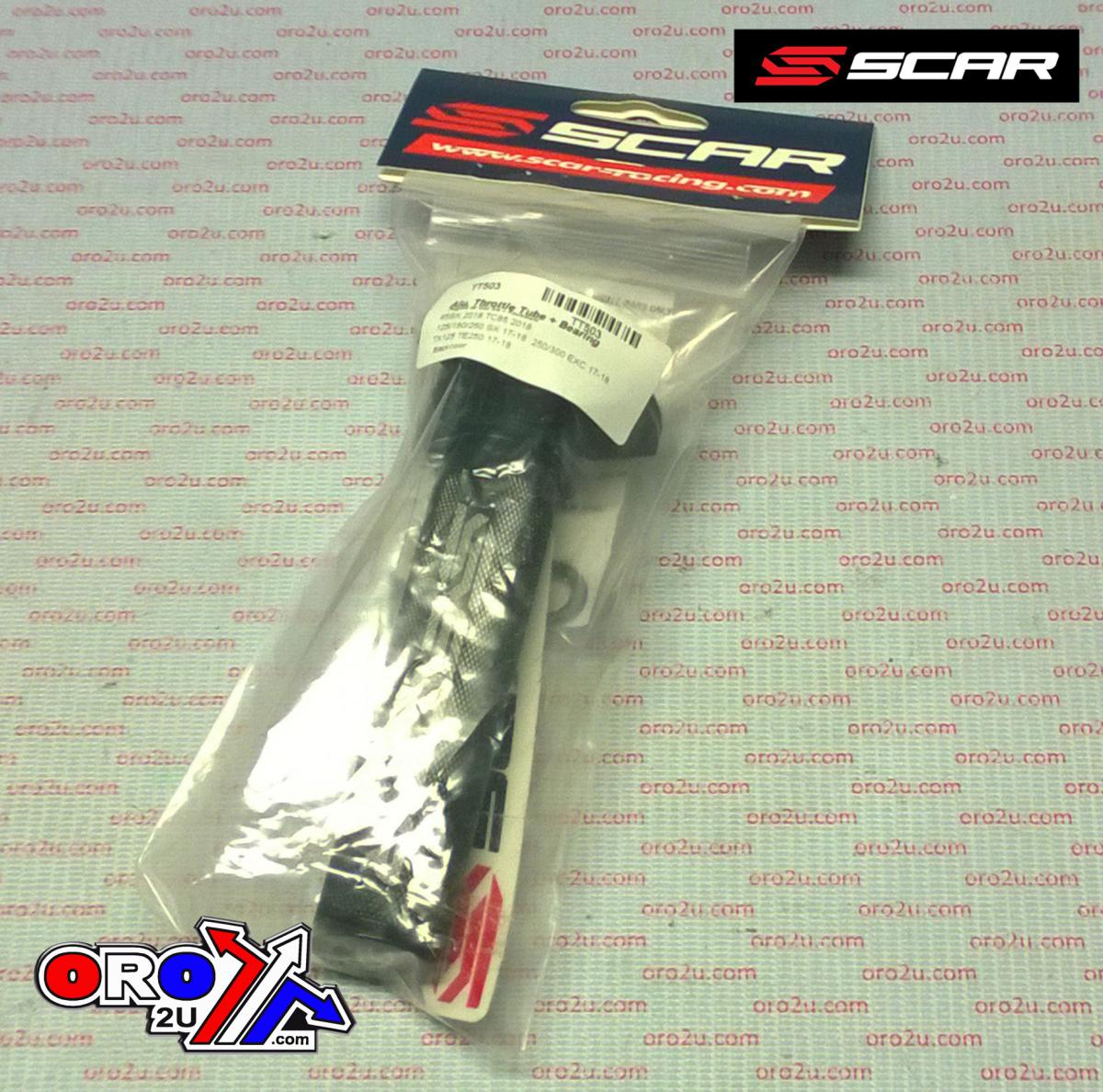 THROTTLE TUBE / BEARING, KTM 2-STK SCAR RACING TT503 BLACK, ALUMINIUM CNC BILLET 2-STROKE