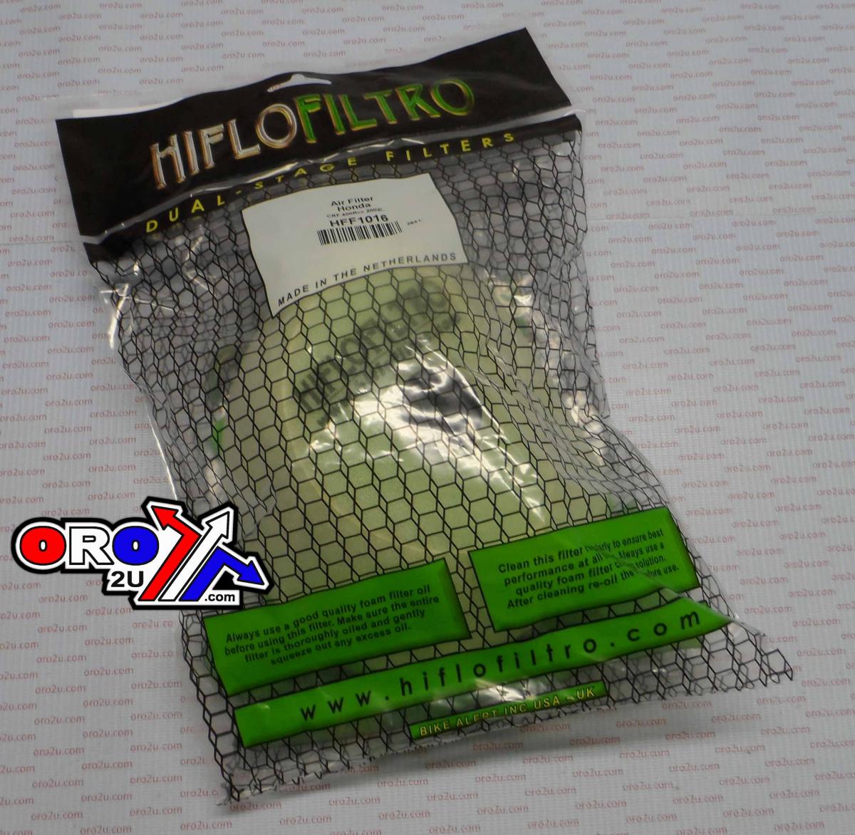 AIR FILTER 2002 CRF450 HONDA, HIFLO HFF1016 HONDA MX