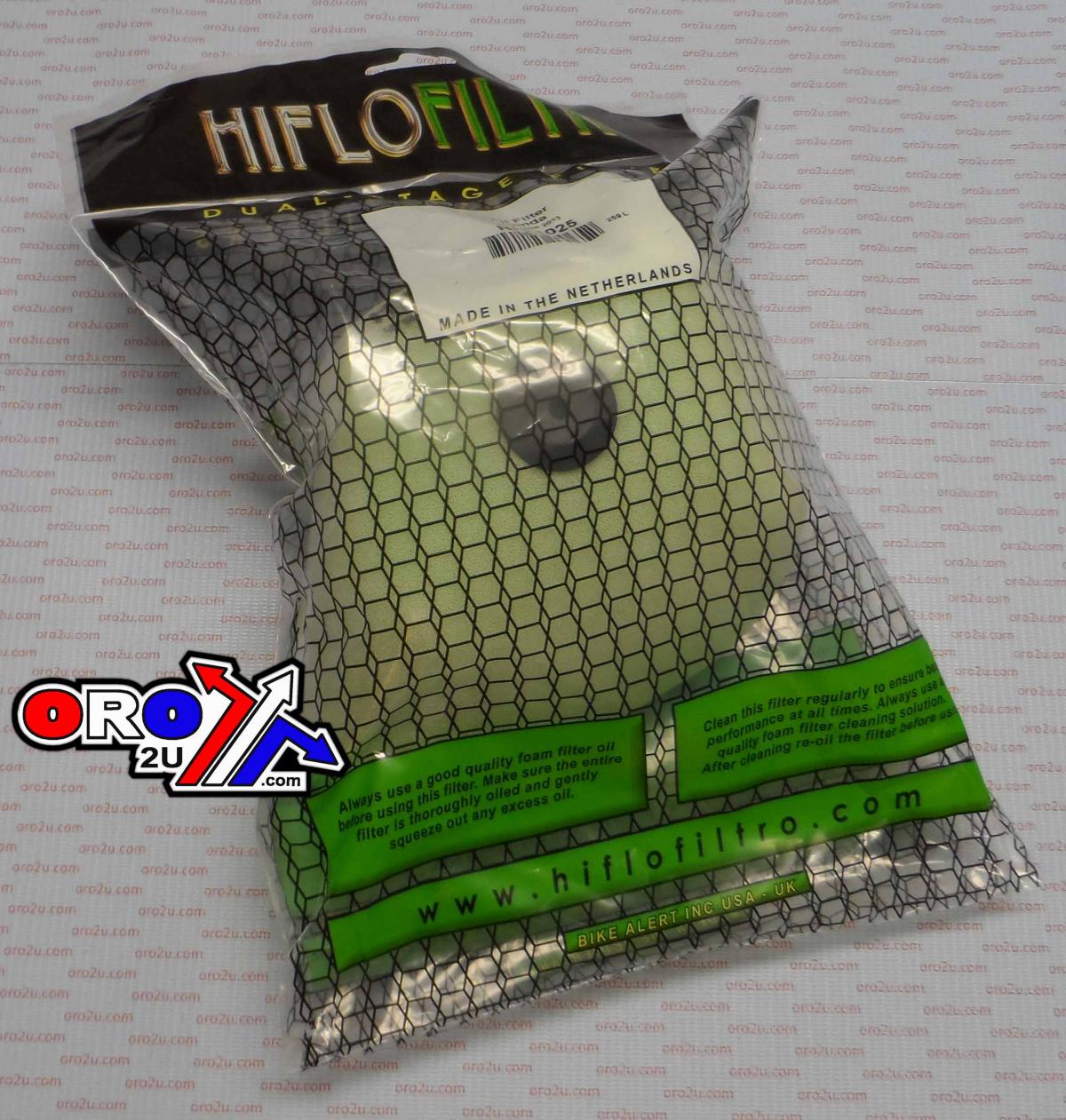 AIR FILTER 13-16 CRF450 CRF250, HIFLO HFF1025 HONDA MX