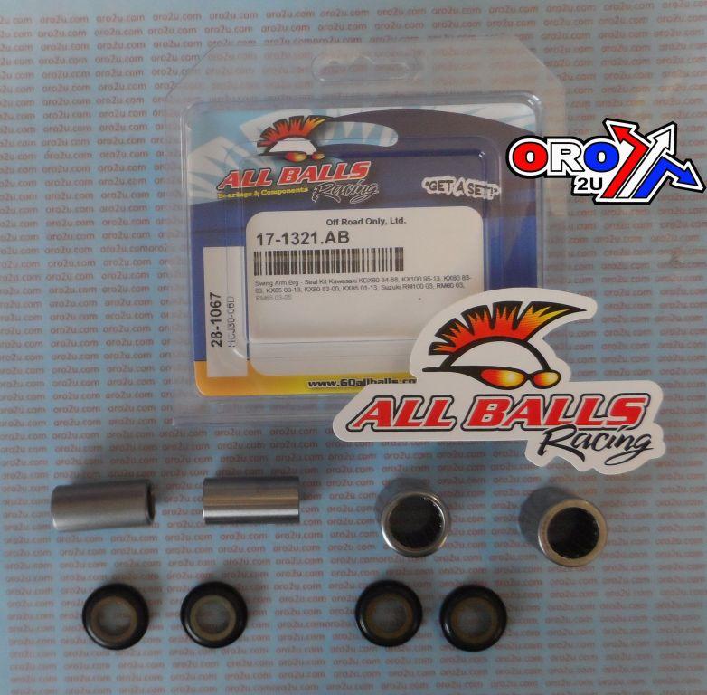 SWINGARM BEARING KIT ALLBALLS, ALLBALLS 28-1067 KAW/SUZ 65/80/85/100 MX 83-22