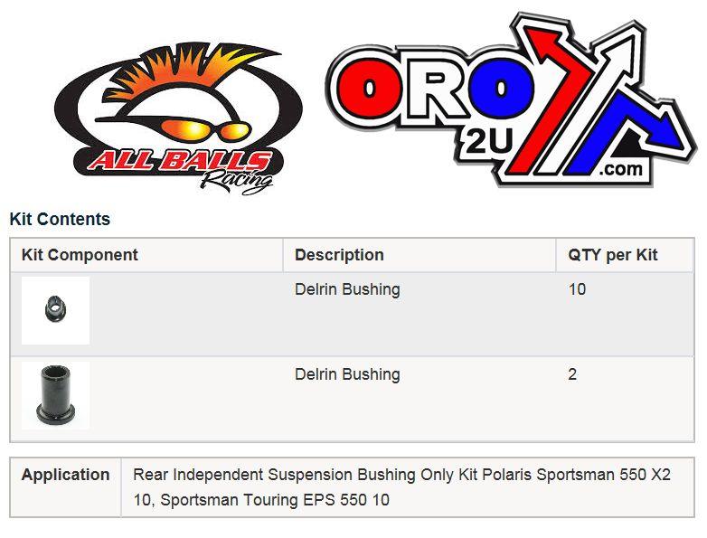 REAR INDEPENDENT SUSPENSION, ALLBALLS 50-1086 Sportsman X2