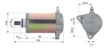 STARTER MOTOR LT250 / GN250, 31100-38300, 31100-38300-H17 31100-41B00 / 31100-38300 / 31100-41B00-H17, ARROWHEAD SMU0068