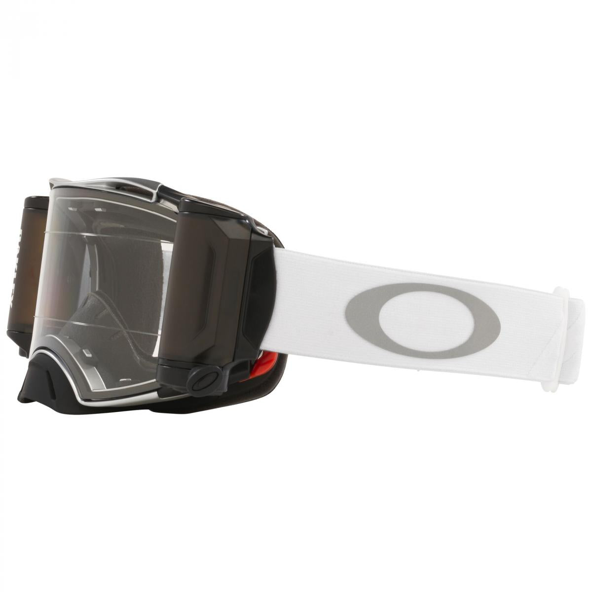 OAKLEY AIRBRAKE MX TUFF BLOCKS WHITE, CLEAR LENS INC ROLL OFFS OA OO7046-C5, OA OO7046-C5