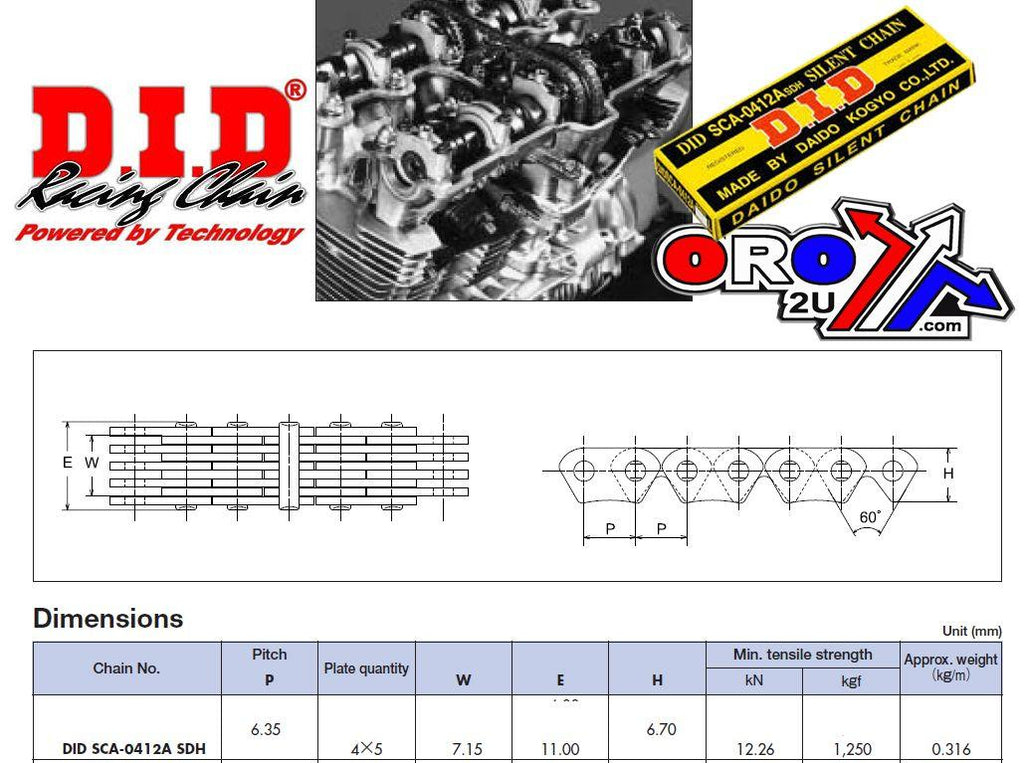 CAM CHAIN SCA-0412A 112L DID 3114004, 30-418.DID