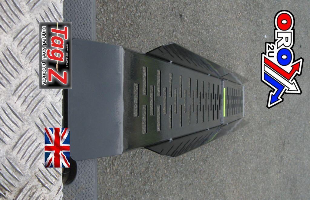 STEEL FOLDING RAMP WITH SIDES, FOLDING RAMP 2000mmTAG-Z, NO ROLL ON TRAKZ STICKER FITTED