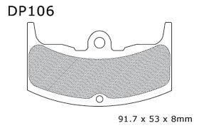 BRAKE PADS SINTERED DP BRAKES, DP106 Premium 41-106.H.DP, 39-080