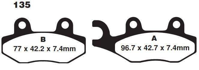 BRAKE PADS SINTERED RACING, MOTO-MASTER 091912, 39-135