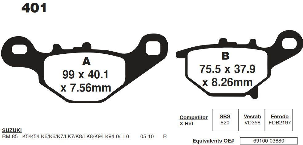 BRAKE PADS STD MOTO-MASTER, SEMI-METALLIC STD 094811