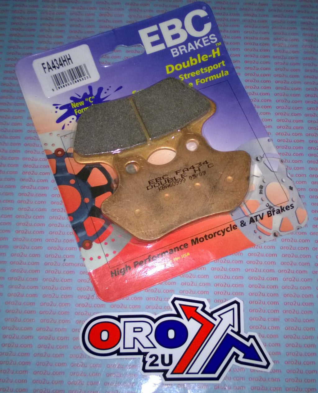 BRAKE PADS SINTERED METAL, EBC FA434HH HARLEY DAVIDSON