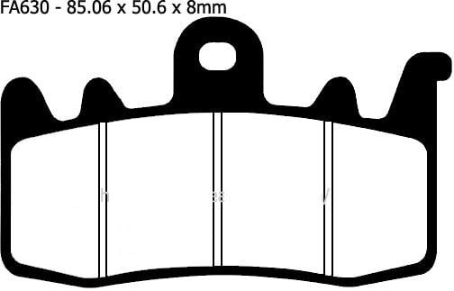 BRAKE PADS SINTERED METAL, EBC FA630HH GOLD, 39-630