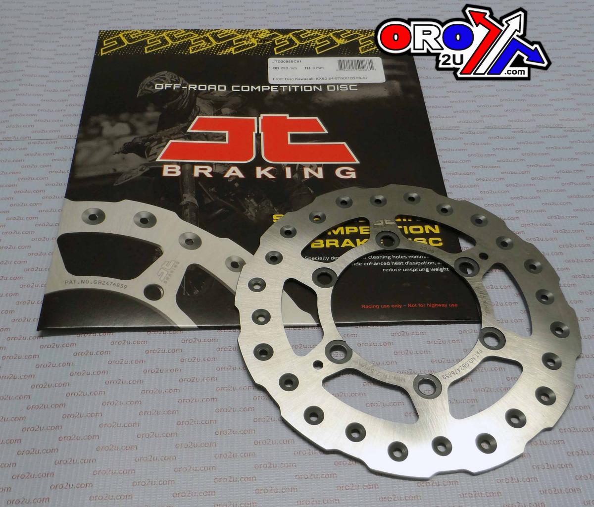 DISC BRAKE FRONT KX80 KX100 JT, JTD2005SC01 KAWASAKI, SELF-CLEANING HOLES