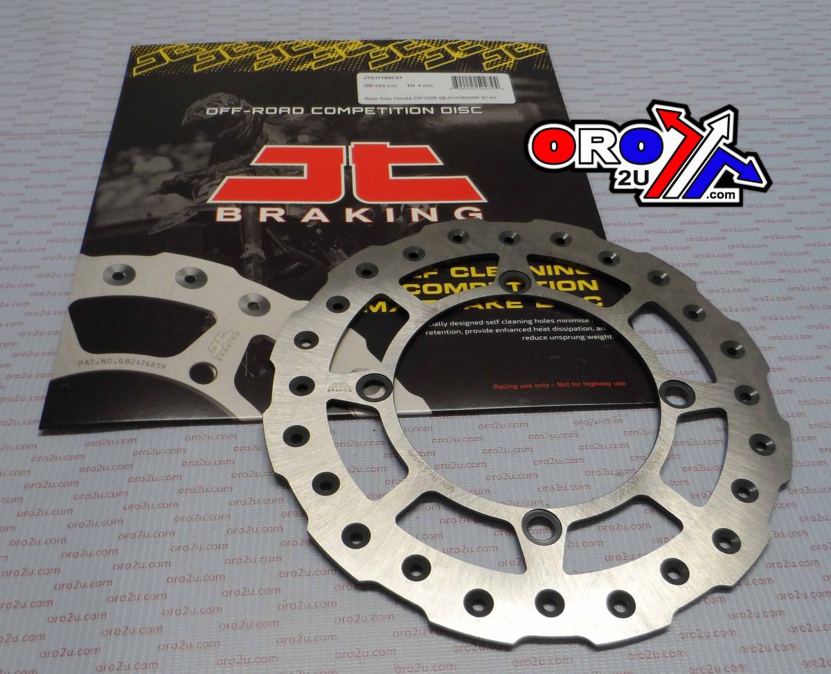 DISC BRAKE REAR CR 97-01 JT, JTD1118SC01 HONDA, SELF-CLEANING HOLES.