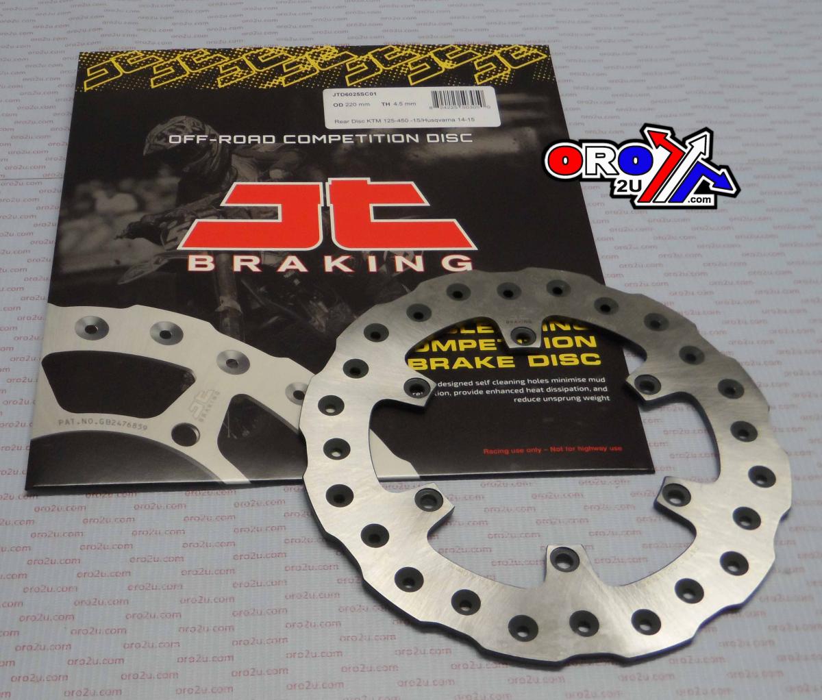 DISC BRAKE REAR KTM GAS JT, JTD6025SC01 SX, SX-F EXC, SELF-CLEANING HOLES